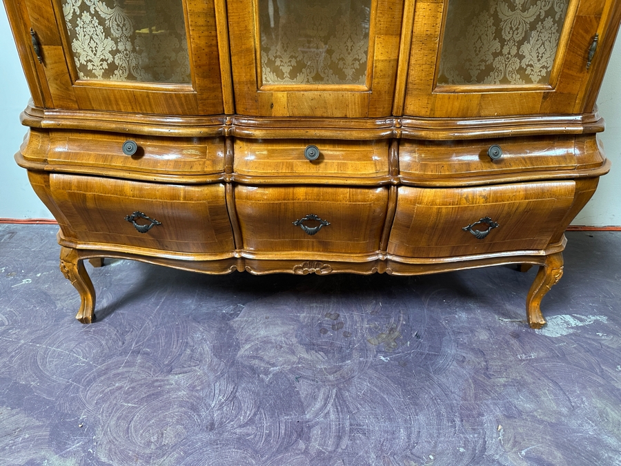 Just Added - Stunning Two-Piece Wooden Display China Cabinet With 6 Drawers 59W X 14D X 74H [Photo 3]