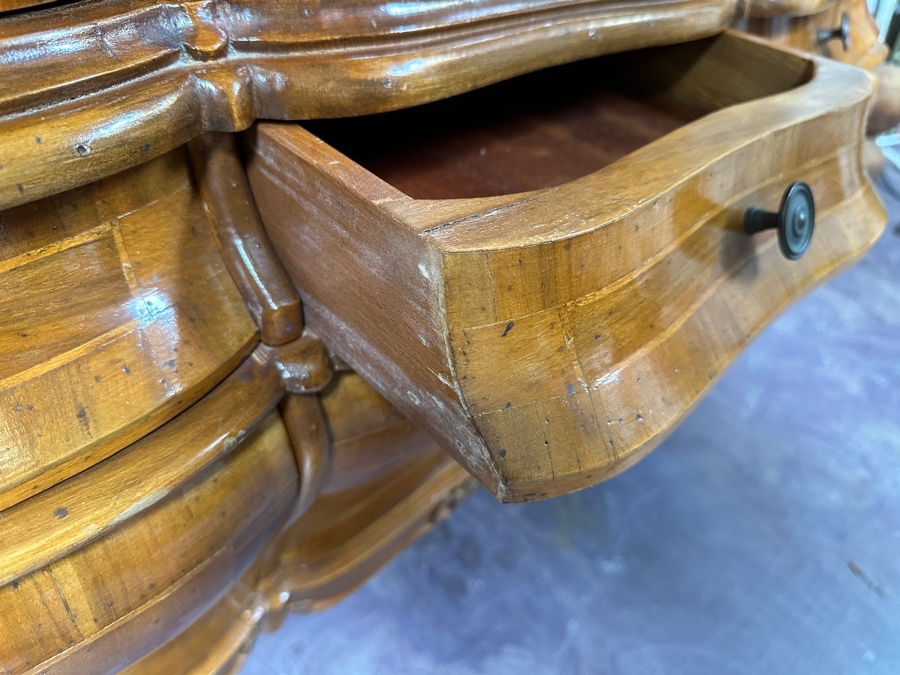 Just Added - Stunning Two-Piece Wooden Display China Cabinet With 6 Drawers 59W X 14D X 74H [Photo 5]