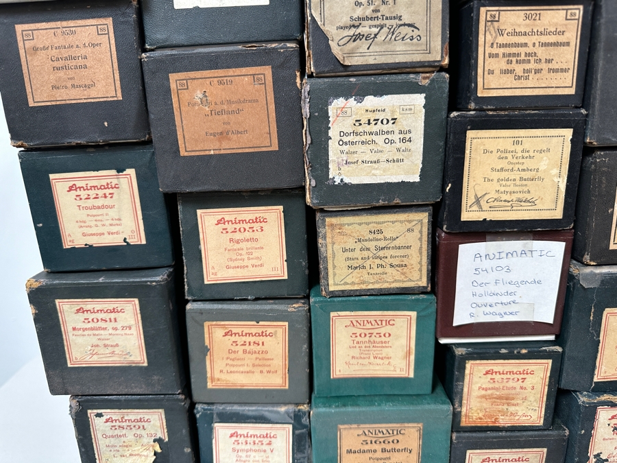 Just Added - Huge Lot Of Vintage Mainly German High Quality Piano Rolls Hupfeld Rolls, Animatic Rolls - 91 Piano Rolls - See Photos For Titles [Photo 3]