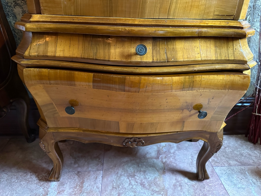 Just Added - Stunning Pair Of Two-Piece Wooden Display Cases Cabinets With 2 Drawers [Photo 5]