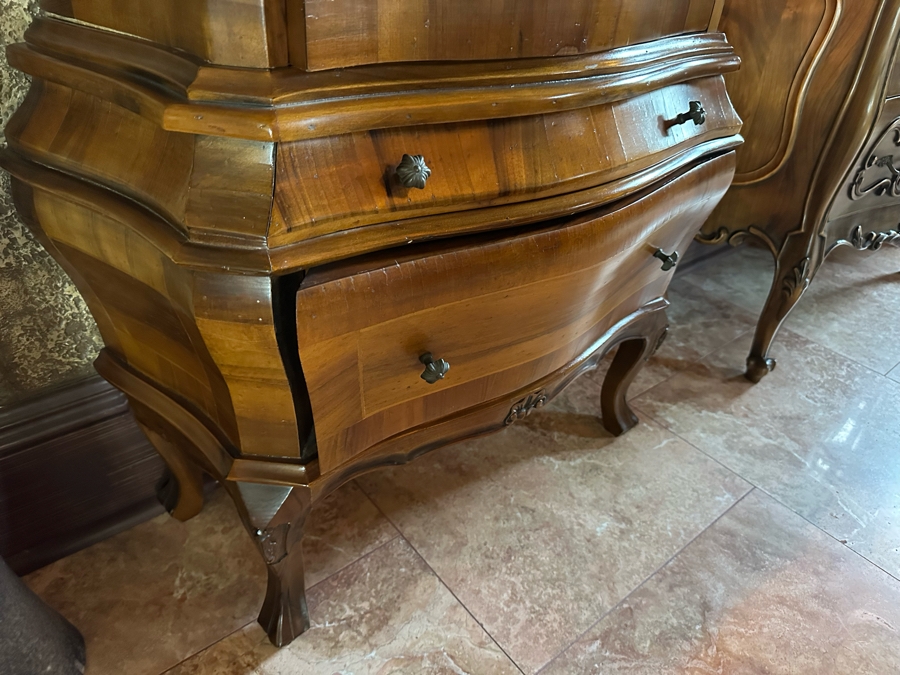 Just Added - Stunning Pair Of Two-Piece Wooden Display Cases Cabinets With 2 Drawers [Photo 10]