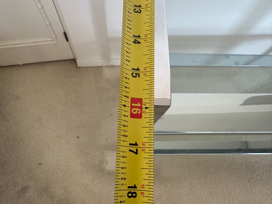 Stylish Mid-Century Modern Milo Baughman For DIA 'Flat-Bar' Chrome 2-Tier Rolling Bar Cart Serving Cart On Casters 33W X 16D X 32.25H [Photo 10]