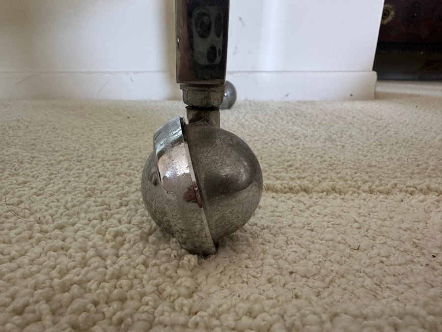 Stylish Mid-Century Modern Milo Baughman For DIA 'Flat-Bar' Chrome 2-Tier Rolling Bar Cart Serving Cart On Casters 33W X 16D X 32.25H [Photo 8]