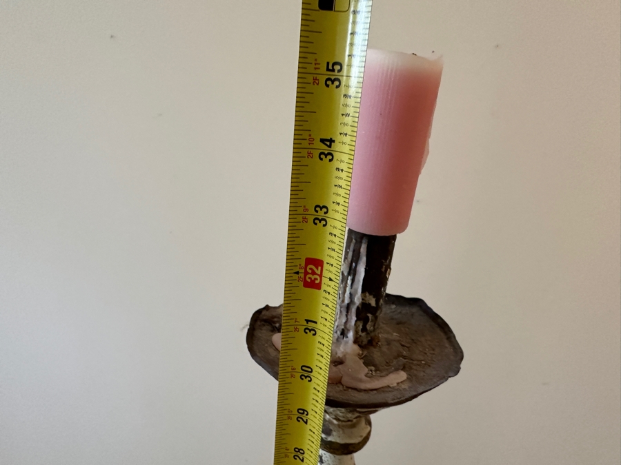 Antique Candle Prickets Freestanding Candle Holders Repousee Metal Italian / Possible Spainish 33'H Estimate $600 [Photo 7]