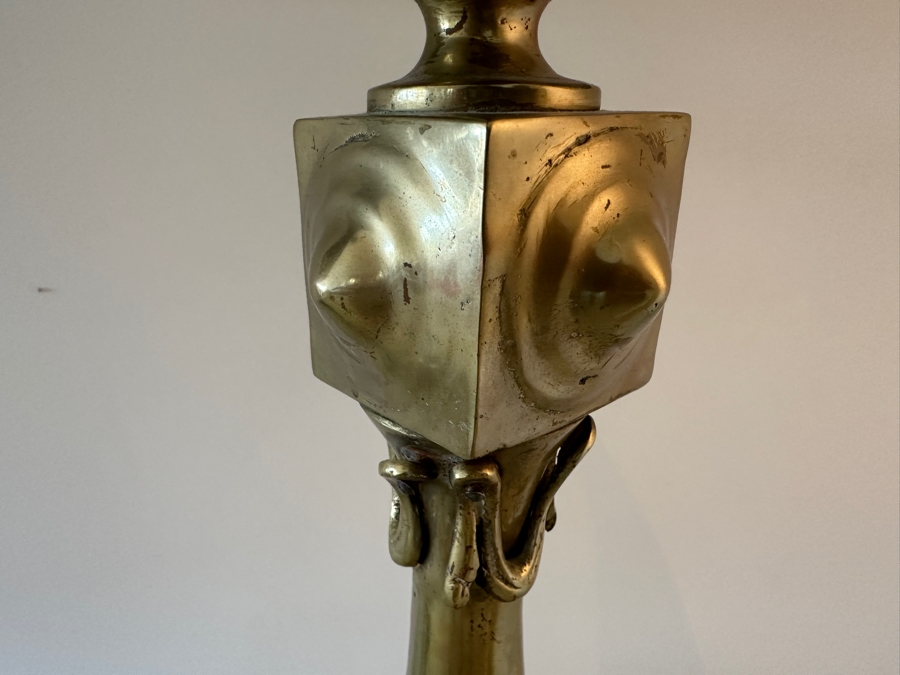 Pair Of Vintage Heavy Brass Table Lamps 37'H [Photo 5]