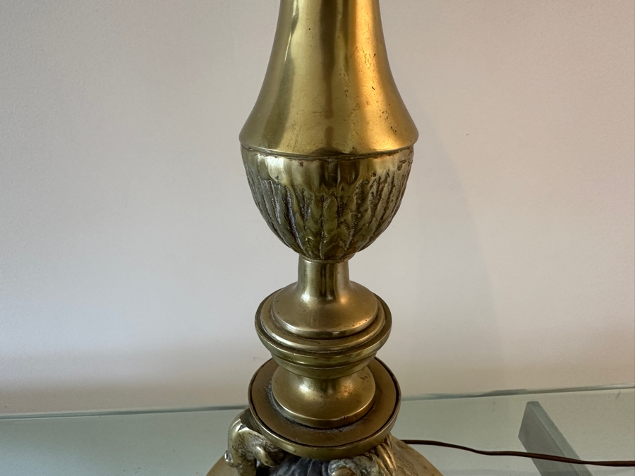 Pair Of Vintage Heavy Brass Table Lamps 37'H [Photo 6]