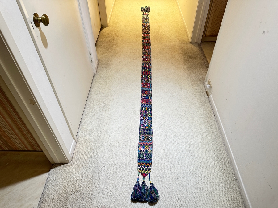 Vintage Guatemalan Hand Woven Textile 123'L [Photo 9]