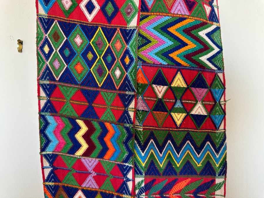 Vintage Guatemalan Hand Woven Textile 123'L [Photo 4]