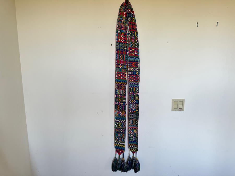 Vintage Guatemalan Hand Woven Textile 123'L [Photo 8]