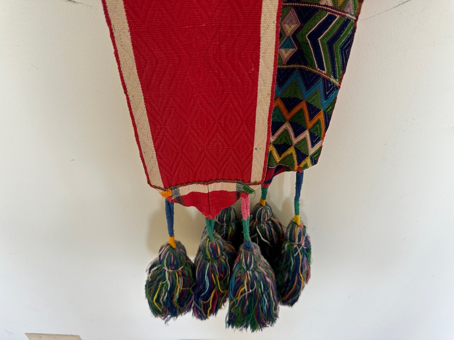 Vintage Guatemalan Hand Woven Textile 123'L [Photo 6]