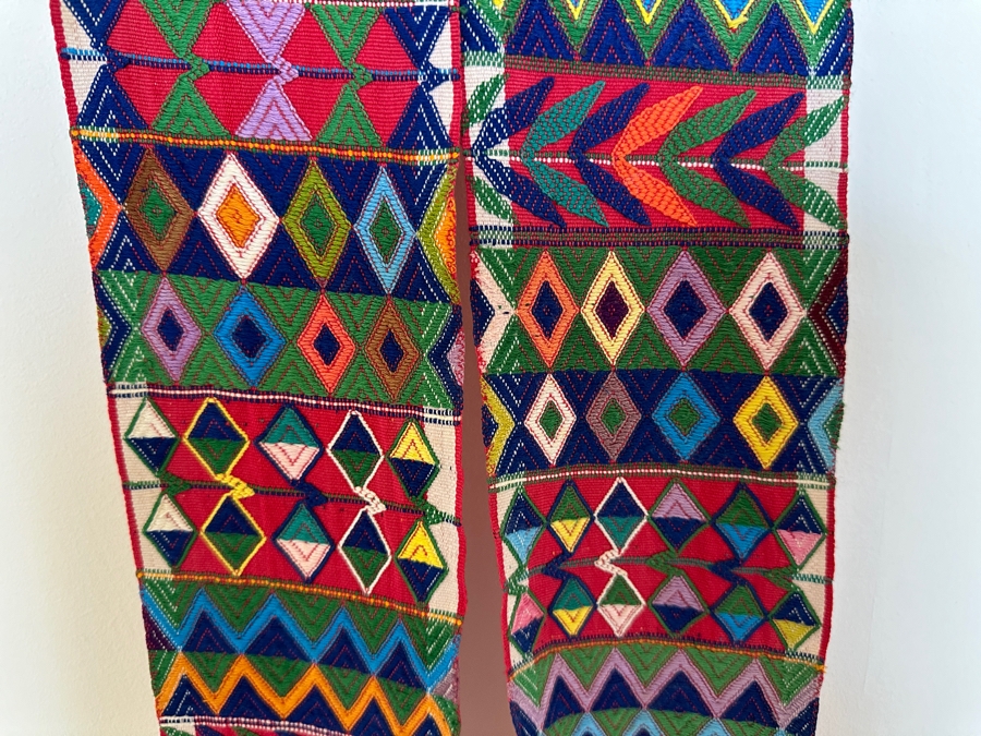 Vintage Guatemalan Hand Woven Textile 123'L [Photo 3]
