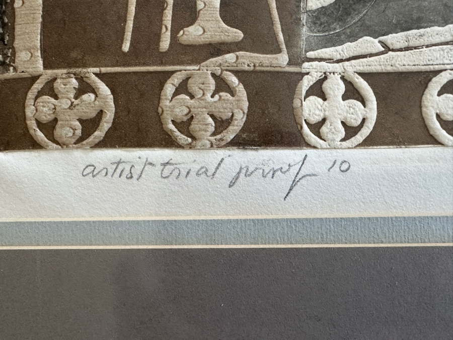 Vintage 1973 Mary Gehr (1910-1997) Artist Trial Proof Print Titled 'Turkish Quarter - Nicosia' Framed 20 X 31 Framed 28 X 39 [Photo 6]