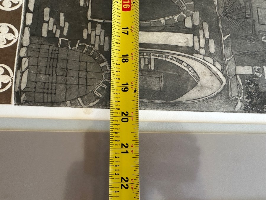 Vintage 1973 Mary Gehr (1910-1997) Artist Trial Proof Print Titled 'Turkish Quarter - Nicosia' Framed 20 X 31 Framed 28 X 39 [Photo 8]