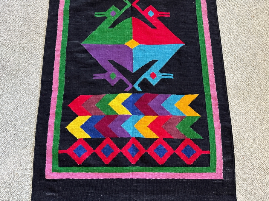 Handwoven Guatemalan Tapestry Rug 35 X 62 [Photo 2]