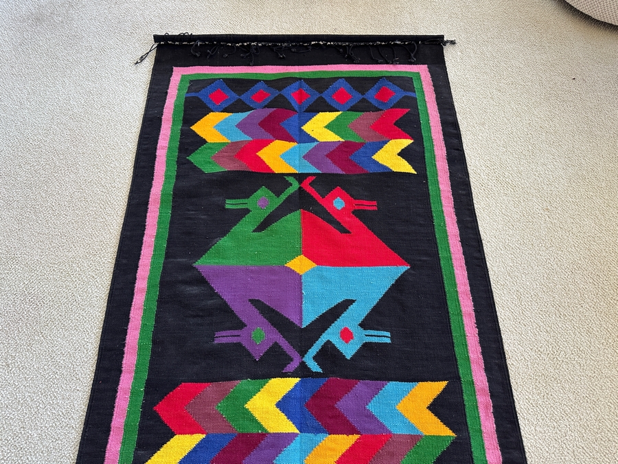 Handwoven Guatemalan Tapestry Rug 35 X 62 [Photo 3]