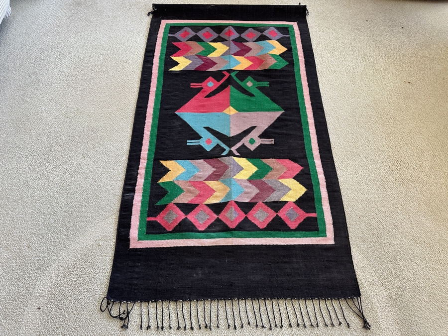 Handwoven Guatemalan Tapestry Rug 35 X 62 [Photo 4]