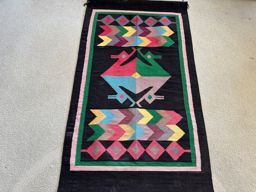 Handwoven Guatemalan Tapestry Rug 35 X 62 [Photo 5]