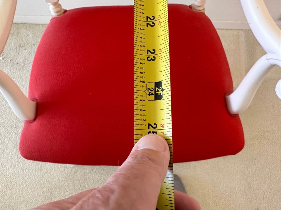 Vintage Wooden White Armchair 27W X 25D X 36.5H [Photo 9]