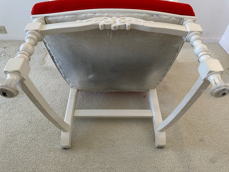 Vintage Wooden White Armchair 27W X 25D X 36.5H [Photo 7]