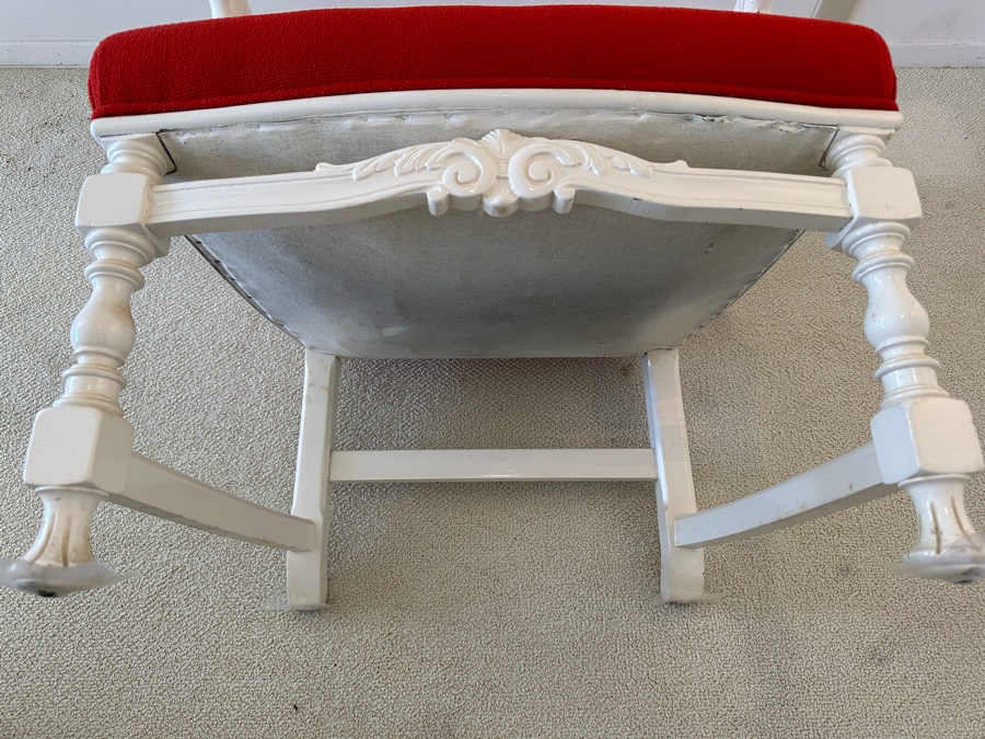 Vintage Wooden White Armchair 27W X 25D X 36.5H [Photo 6]