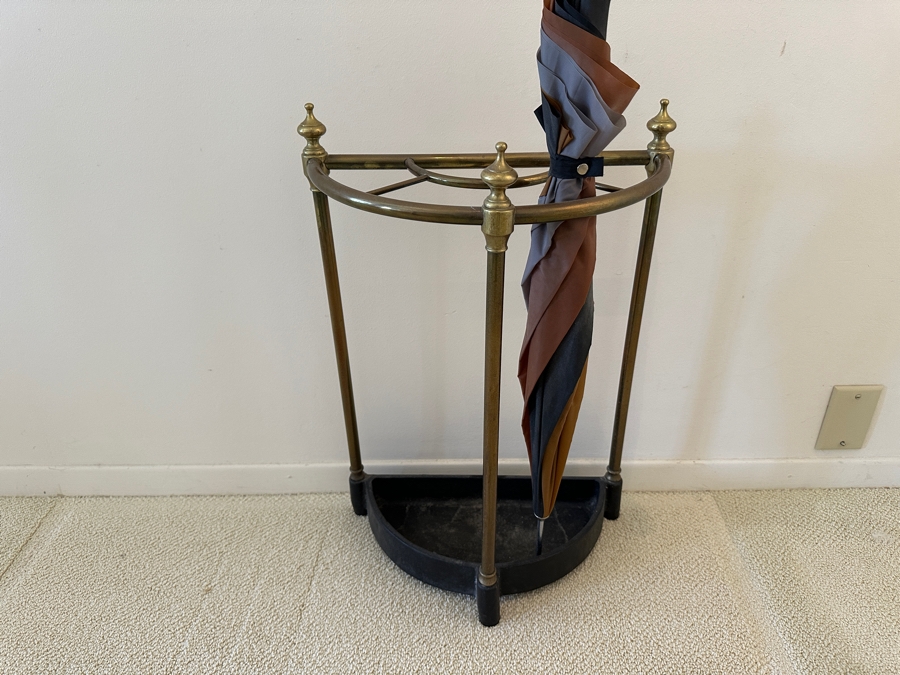 Heavy Brass / Cast Iron Umbrella Stand 16W X 8D X 24H [Photo 2]