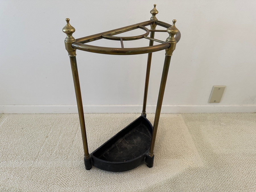 Heavy Brass / Cast Iron Umbrella Stand 16W X 8D X 24H [Photo 5]
