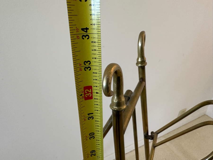 Vintage Collapsible Brass Magazine Rack 33H [Photo 4]