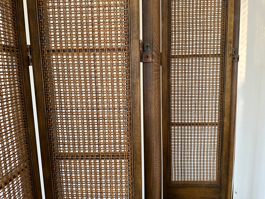 Vintage Mid-Century Tall Wooden 6-Panel Screen Room Divider 60W X 94H [Photo 4]
