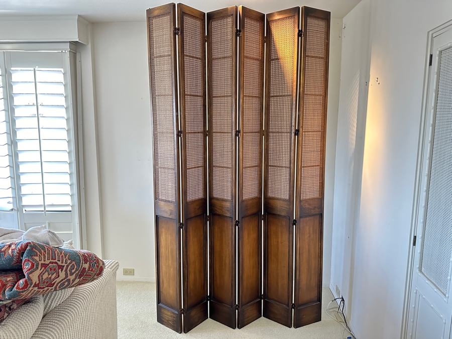 Vintage Mid-Century Tall Wooden 6-Panel Screen Room Divider 60W X 94H [Photo 2]