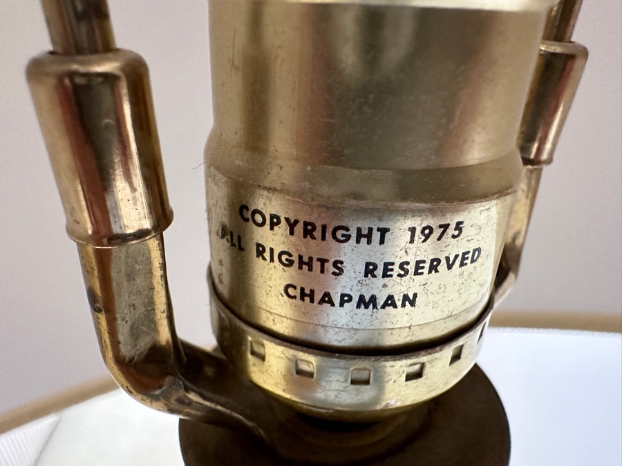 Vintage 1975 Chapman Freestanding Brass Lamp With Table 54.5H [Photo 6]