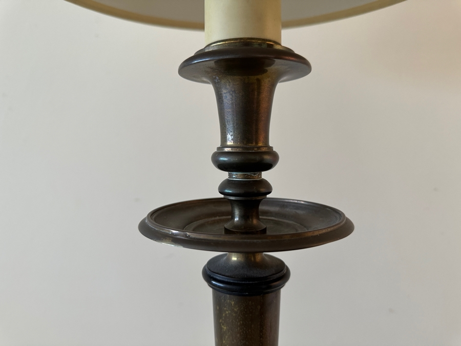 Vintage 1975 Chapman Freestanding Brass Lamp With Table 54.5H [Photo 5]