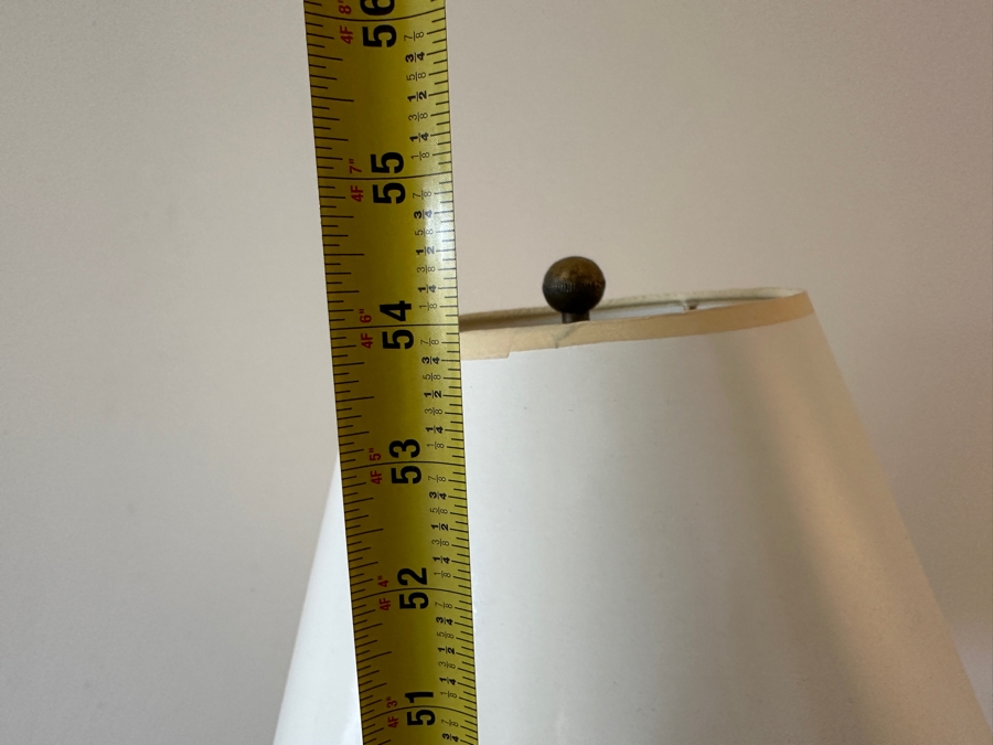 Vintage 1975 Chapman Freestanding Brass Lamp With Table 54.5H [Photo 8]