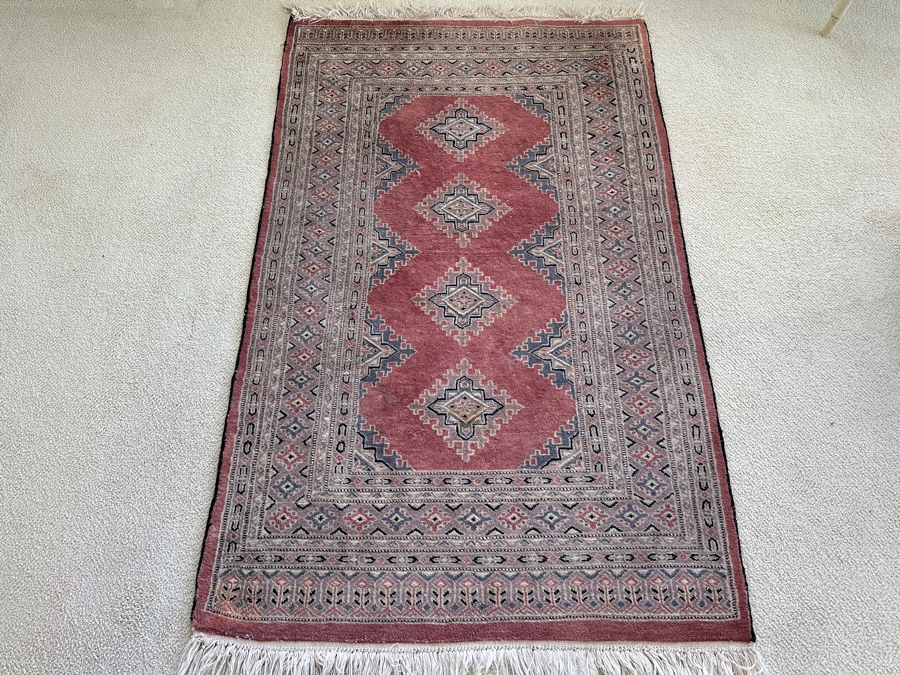 Vintage Hand Knotted Wool Persian Area Rug 38 X 60 [Photo 4]