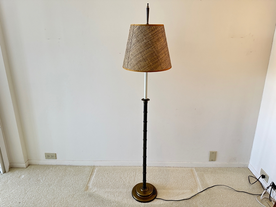 Vintage Metal Freestanding Hollywood Regency Floor Lamp 58H [Photo 3]