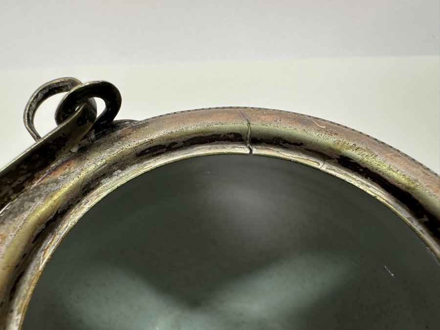 Pair Of Vintage Wedgwood Green Jasperware Barrel Jars 7H & 4.5H [Photo 14]