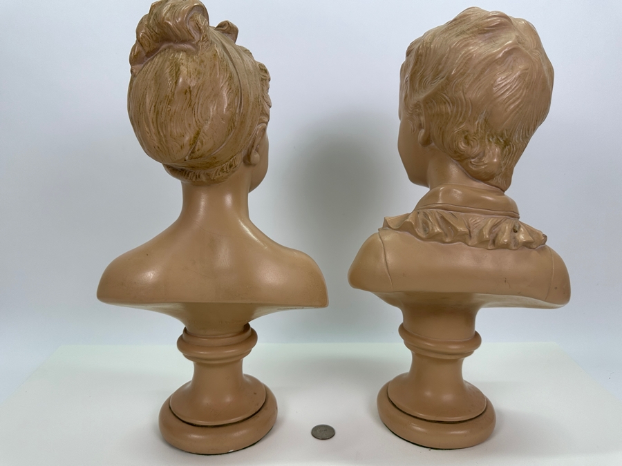 Pair Of Vintage Alexander Backer Plaster Busts 16.5H [Photo 6]