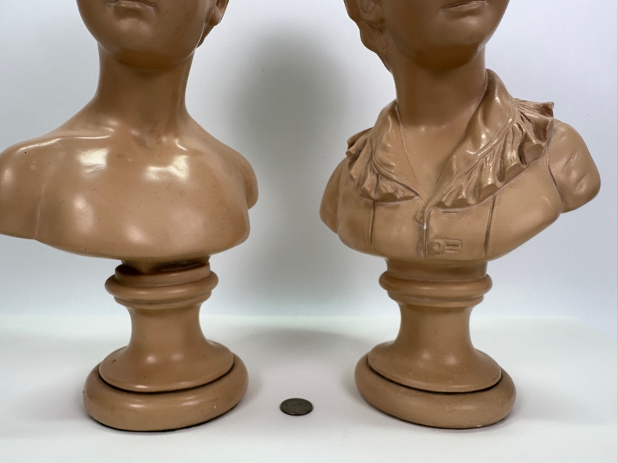 Pair Of Vintage Alexander Backer Plaster Busts 16.5H [Photo 5]