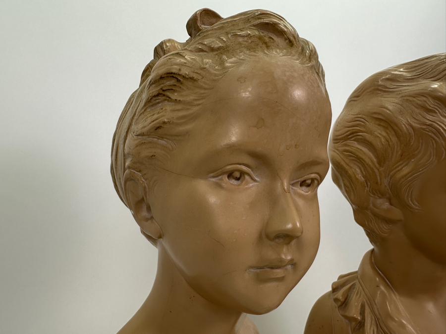 Pair Of Vintage Alexander Backer Plaster Busts 16.5H [Photo 3]