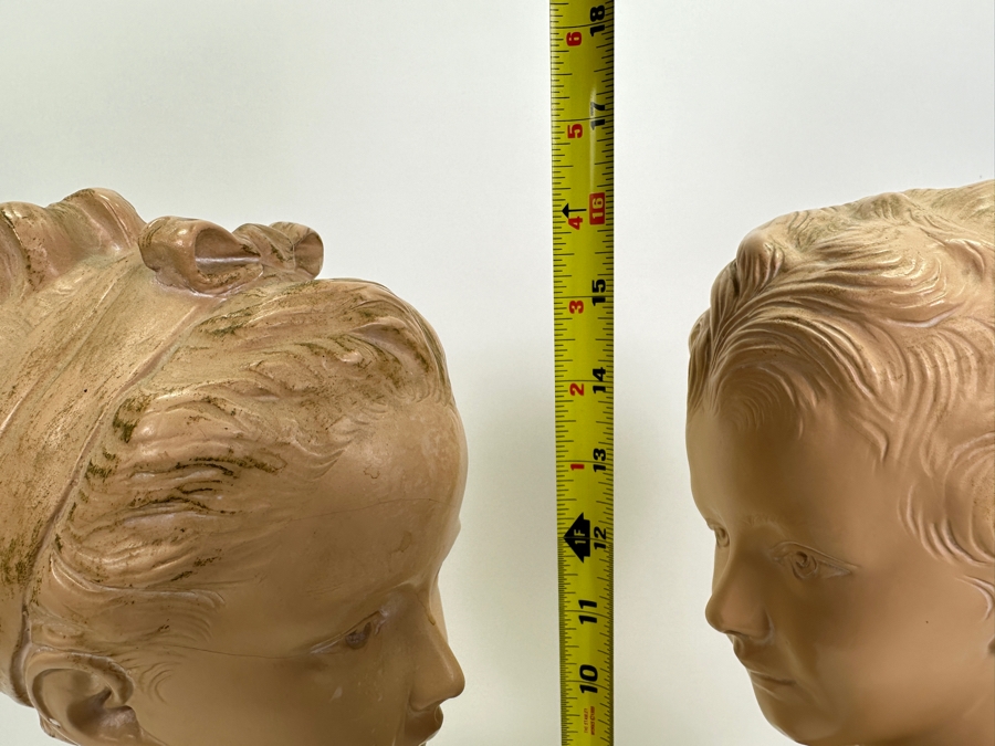 Pair Of Vintage Alexander Backer Plaster Busts 16.5H [Photo 16]