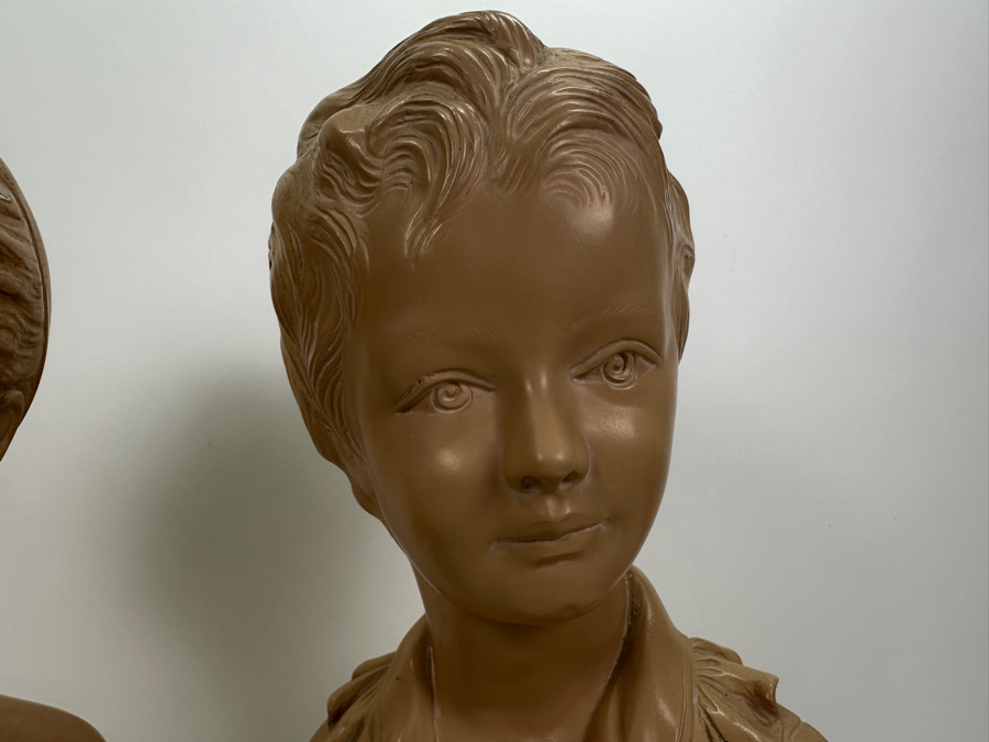 Pair Of Vintage Alexander Backer Plaster Busts 16.5H [Photo 4]