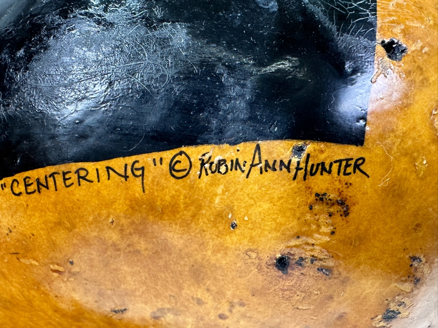 Hand Painted Signed Gourd Titled 'Centering' By Robin Ann Hunter [Photo 2]