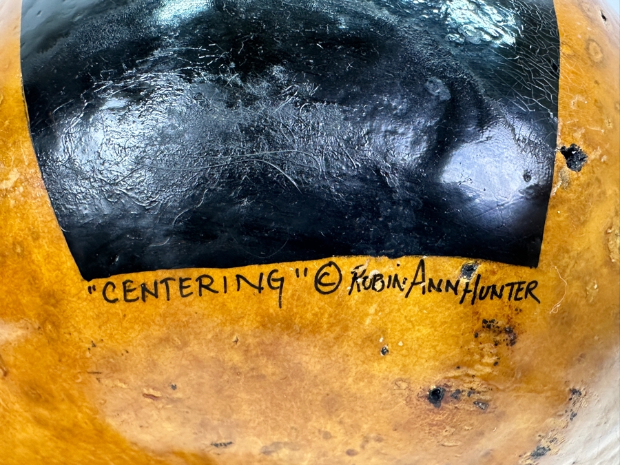 Hand Painted Signed Gourd Titled 'Centering' By Robin Ann Hunter [Photo 7]