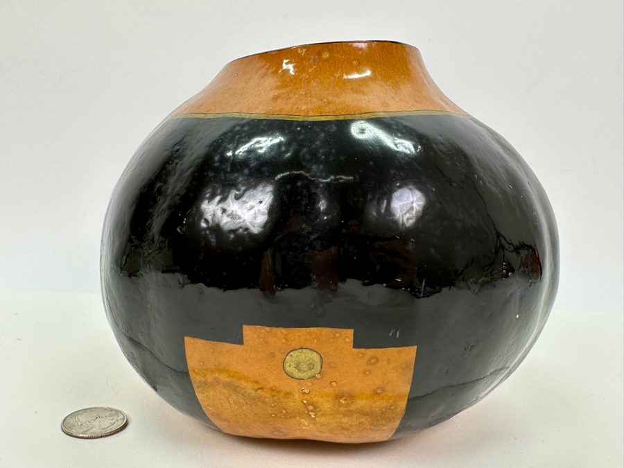 Hand Painted Signed Gourd Titled 'Centering' By Robin Ann Hunter [Photo 6]