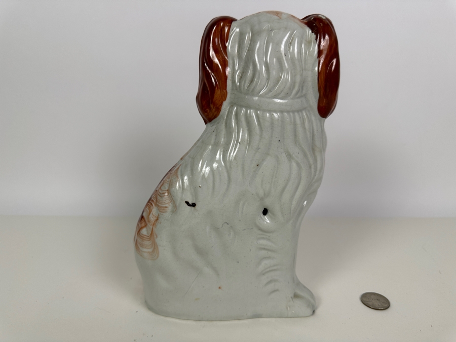 Vintage Staffordshire Spaniel Hand Painted Pottery 9.5H [Photo 7]
