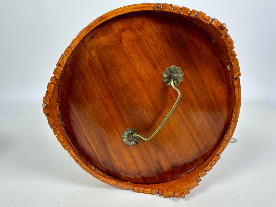 Vintage Chinese Bamboo Birdcage With Waterpots 15H [Photo 18]