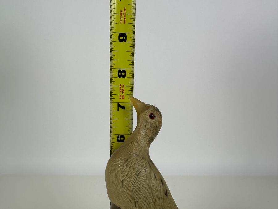 Pair Of Vintage Hand Carved Horn Birds Figurines 7.25H [Photo 11]