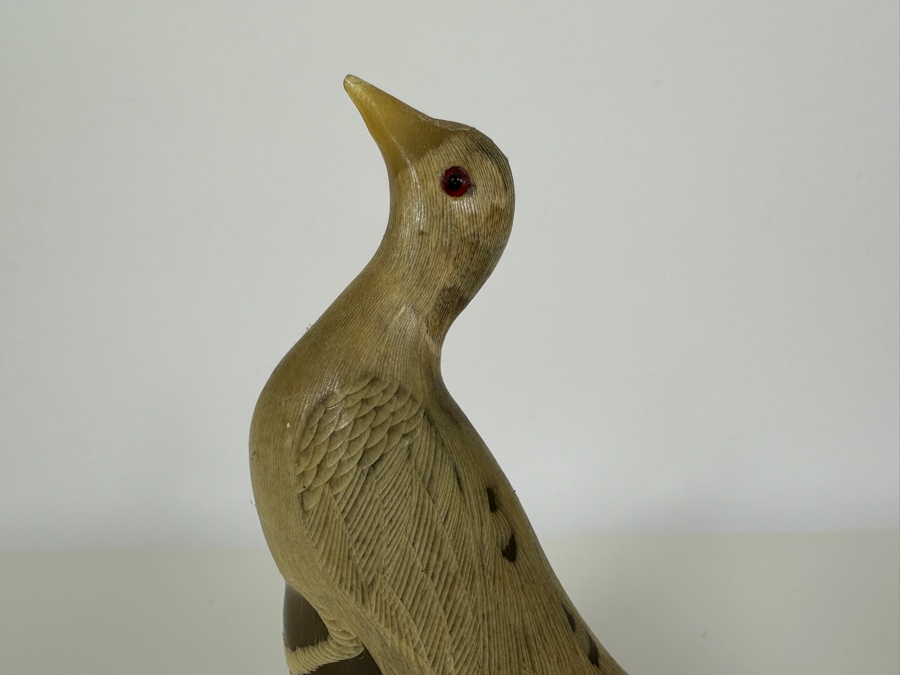 Pair Of Vintage Hand Carved Horn Birds Figurines 7.25H [Photo 9]