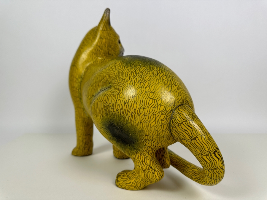 Large Vintage Chinese Cloisonne Cat Figurine 13W X 6D X 12H [Photo 8]