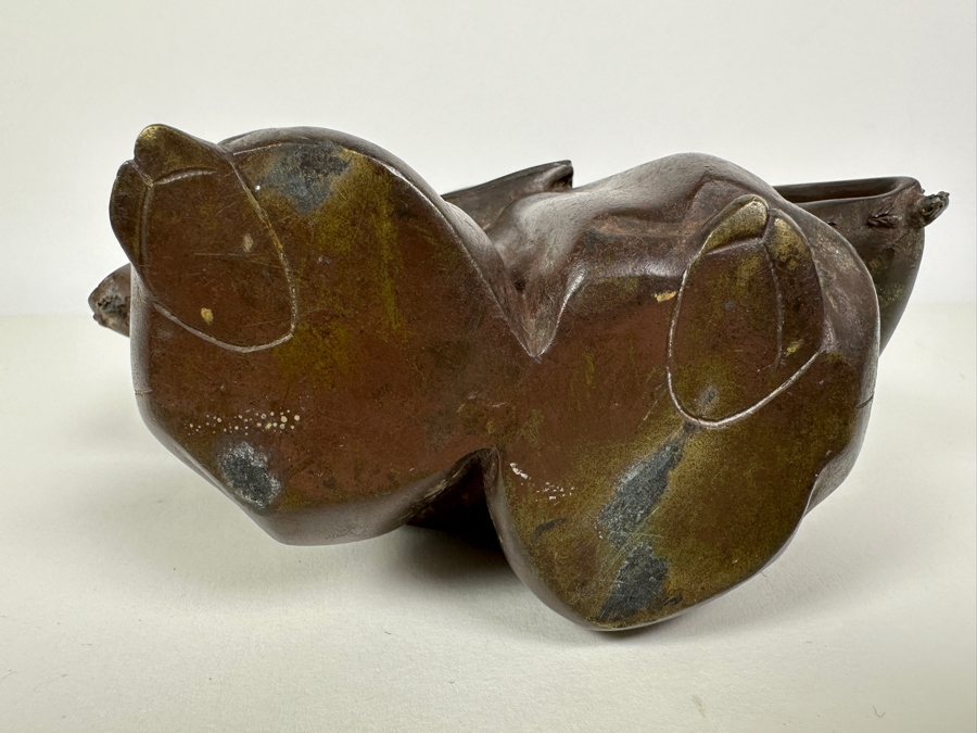 Antique Japanese Bronze Noh Actor Okimono 8W X 3D X 11H [Photo 3]