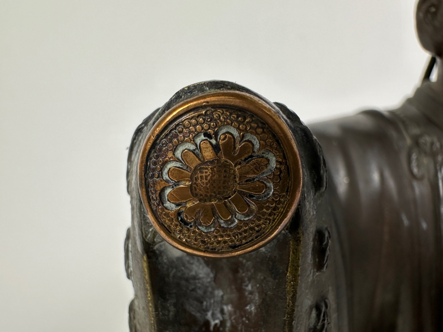 Antique Japanese Bronze Noh Actor Okimono 8W X 3D X 11H [Photo 2]